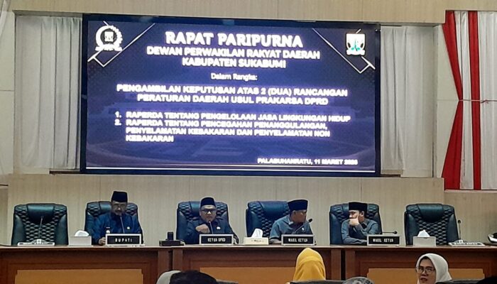 DPRD dan Bupati Sukabumi Sepakat Tetapkan Dua Raperda Strategis Terkait Lingkungan dan Penanggulangan Kebakaran
