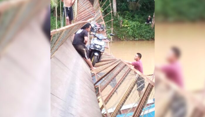 Lima Orang Jatuh ke Sungai, Jembatan Cibugel Putus Saat Warga Mau Nyoblos Pilkades PAW