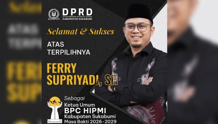 Ketua DPRD Kabupaten Sukabumi Apresiasi Terpilihnya Ketua BPC HIPMI Periode 2026–2029