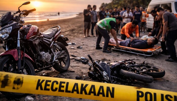 Kecelakaan di Pesisir Ujunggenteng, Satu Tewas dan Satu Luka Berat