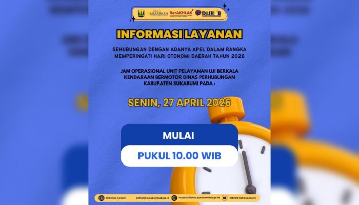 Jam Operasional Uji Berkala Kendaraan di Sukabumi Mulai Pukul 10.00 WIB pada 27 April 2026