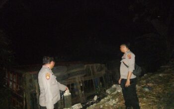 Diduga Kehilangan Tenaga, Truk Trailer Terperosok ke Sawah di Cisolok Sukabumi