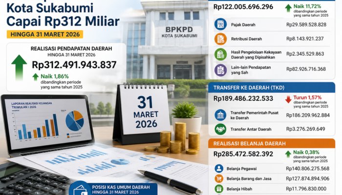 PAD Melesat, Pendapatan Daerah Kota Sukabumi Capai Rp312 Miliar