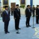 Suasana pelantikan enam pejabat baru untuk mengisi jabatan dalam perombakan (reshuffle) Kabinet Merah Putih. Pelantikan dipimpin langsung Presiden Prabowo Subianto dan diselenggarakan di Istana Negara, Jakarta, Senin (27/04/2026).
