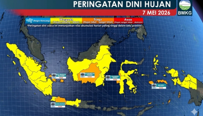 BMKG Ingatkan Potensi Hujan Petir di Sejumlah Wilayah Indonesia Hari Ini