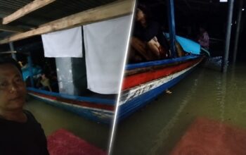 Sungai Cikaso Meluap, Warga Kampung Ciniti Mengungsi Selamatkan Barang Berharga
