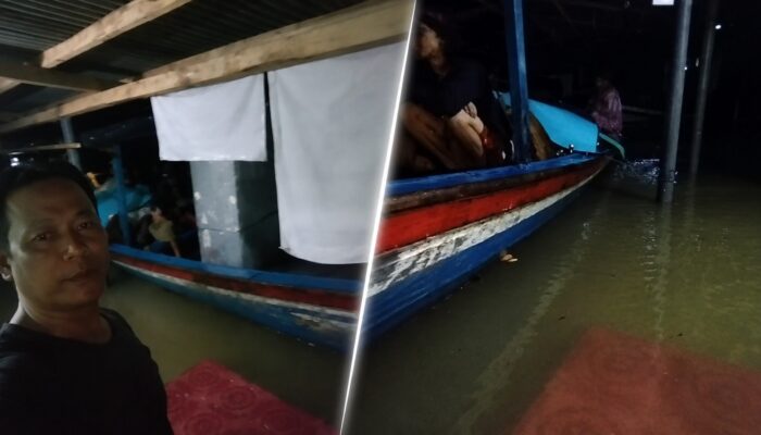 Sungai Cikaso Meluap, Warga Kampung Ciniti Mengungsi Selamatkan Barang Berharga