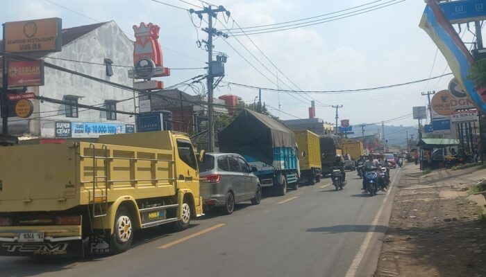 Pemangkasan Pohon Tua Picu Kemacetan di Cibadak Sukabumi
