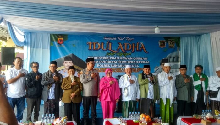 Jelang Idul Adha, Polres Sukabumi Kota Salurkan 32 Sapi dan 48 Kambing Qurban