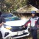 Hindari Truk di Tikungan, Mobil Sigra Terjun ke Parit 6 Meter di Nyalindung