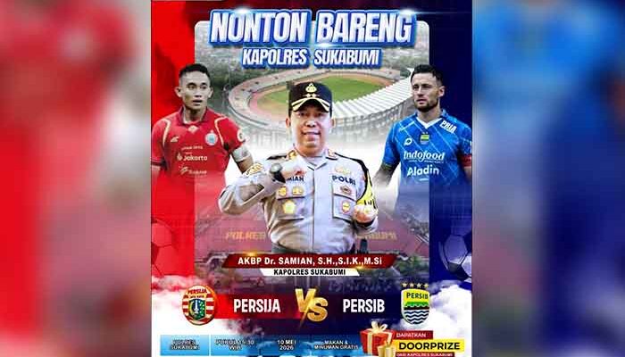 Vipara Ajak Bobotoh Nobar Laga Persib vs Persija di Polres Sukabumi, Tekankan Dukungan Sportif