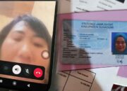 Foto KTP Warga Sukabumi dan tampang pelaku penipuan saat melakukan panggilan video dengan korban.