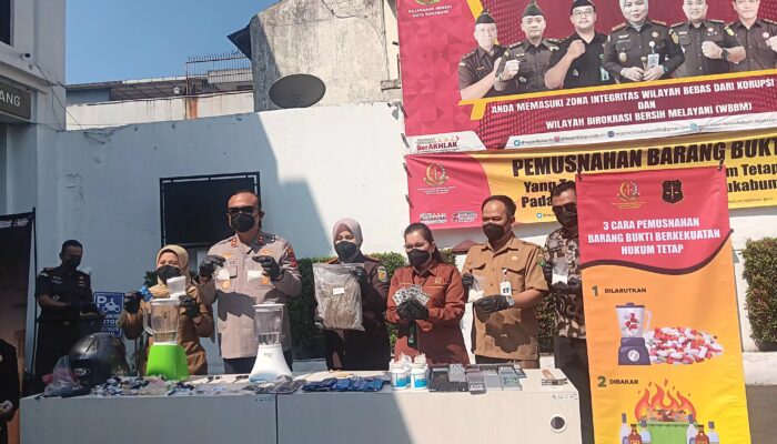 Ratusan Gram Sabu dan Ribuan Obat Terlarang Dimusnahkan Kejari Kota Sukabumi