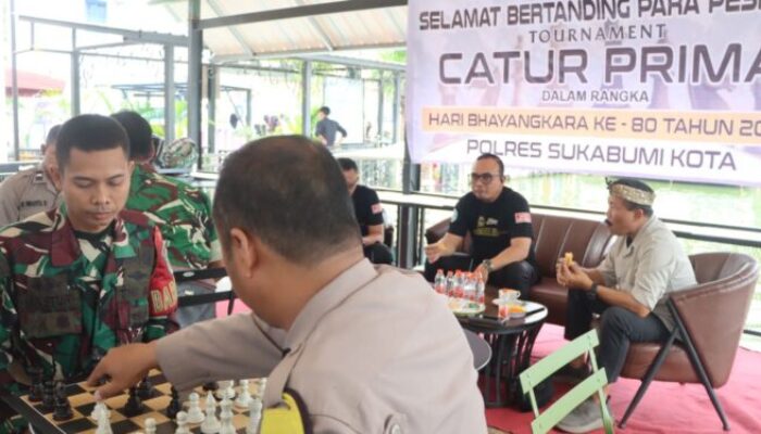 Hari Bhayangkara ke-80, Turnamen Catur Jadi Arena Perkuat Sinergi TNI-Polri dan Warga Kota Sukabumi