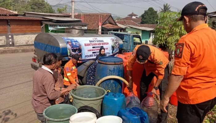 Akses Air Bersih Masih Jadi Tantangan, Sinergi BPBD dan Polres Sukabumi Kota Hadir untuk Warga Cikundul