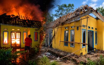 Kebakaran Hanguskan Rumah Milik Rajikin di Cikangkung Ciracap, Pemilik Sedang Berada di Luar Kota