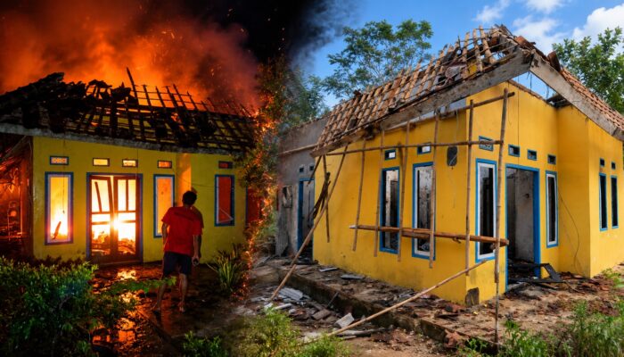 Kebakaran Hanguskan Rumah Milik Rajikin di Cikangkung Ciracap, Pemilik Sedang Berada di Luar Kota