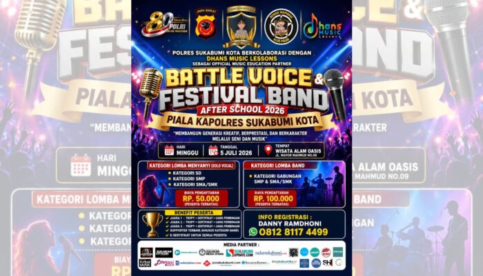 Sambut HUT Bhayangkara ke-80, Polres Sukabumi Kota Gelar Battle Voice dan Festival Band Antar Pelajar