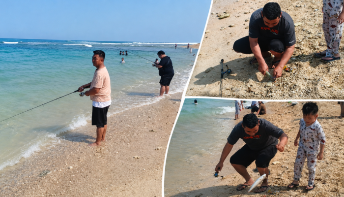 Wisatawan Nikmati Sensasi Strike Memancing di Pantai Cibuaya, Hasil Tangkapan Jadi Sorotan Pengunjung