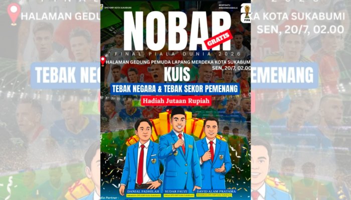 KNPI Kota Sukabumi Ajak Pemuda Nobar Final Piala Dunia 2026, Tebak Juara Berhadiah Jutaan Rupiah