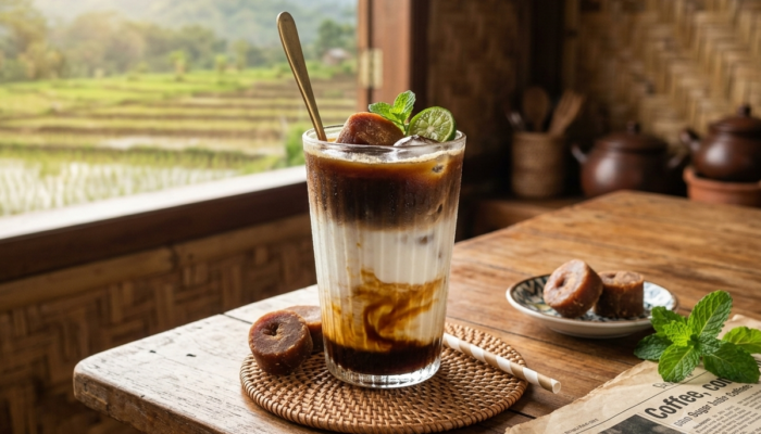Resep Es Kopi Susu Gula Aren Creamy dengan Sentuhan Sea Salt