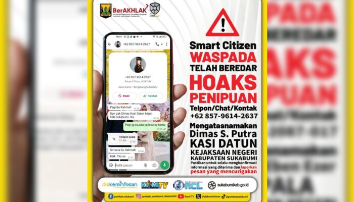 Diskominfosan Ingatkan Masyarakat Waspada Modus Penipuan yang Catut Nama Kasi Datun Kejari Kabupaten Sukabumi