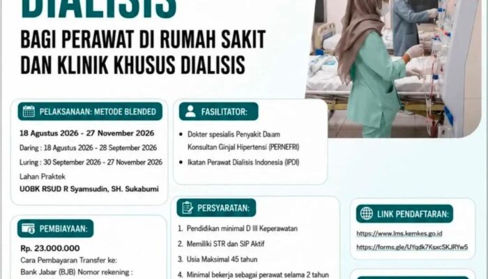 RSUD R. Syamsudin SH Hadirkan Inovasi Pengembangan SDM, Buka Pelatihan Dialisis Bersertifikat Nasional