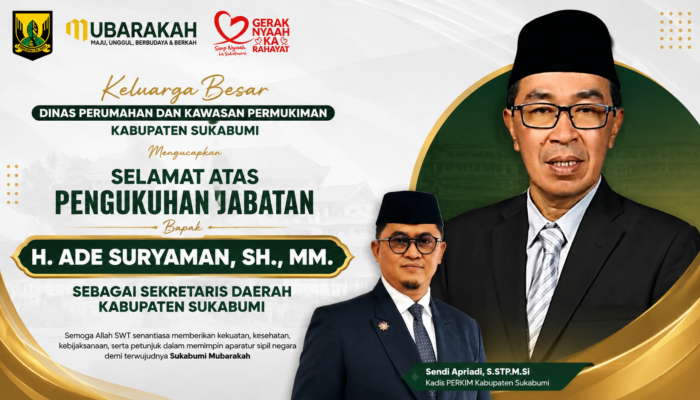 Kepala Dinas Perkim Sukabumi Ucapkan Selamat kepada Ade Suryaman Usai Dikukuhkan sebagai Sekda