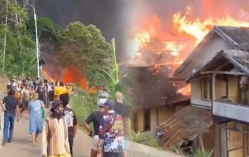 Kebakaran Hebat Landa Kasepuhan Ciptamulya di Cisolok, Sejumlah Rumah Terbakar