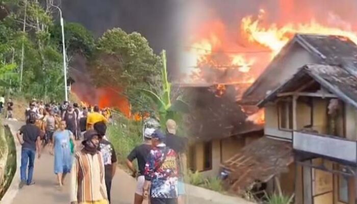 Kebakaran Hebat Landa Kasepuhan Ciptamulya di Cisolok, Sejumlah Rumah Terbakar