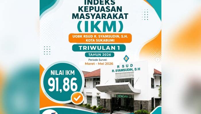 RSUD R Syamsudin Kota Sukabumi Catat Nilai IKM 91,86, Libatkan 384 Responden