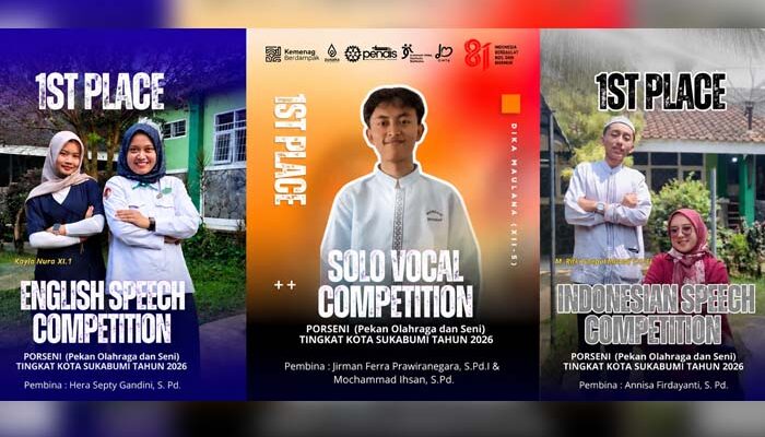 Borong Juara PORSENI 2026, MAN 2 Kota Sukabumi Dominasi Cabang Seni dan Lolos ke Provinsi