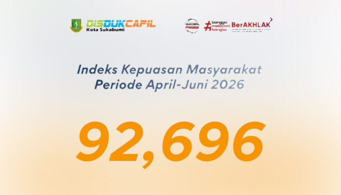 Sangat Baik! IKM Disdukcapil Kota Sukabumi Triwulan II 2026 Capai 92,696