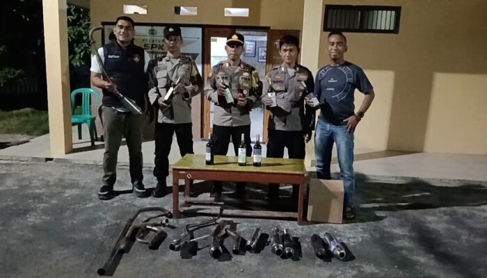 KRYD Malam Minggu di Jampangkulon, Polisi Sita 7 Botol Miras dan 14 Knalpot Brong