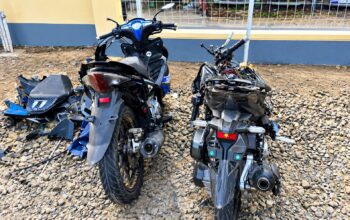Motor Bertabrakan Saat Mendahului Angkutan Umum di Surade, Bocah 8 Tahun Terluka