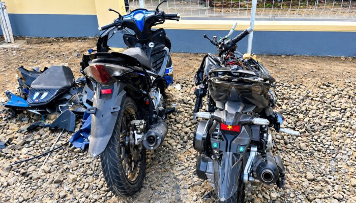 Motor Bertabrakan Saat Mendahului Angkutan Umum di Surade, Bocah 8 Tahun Terluka