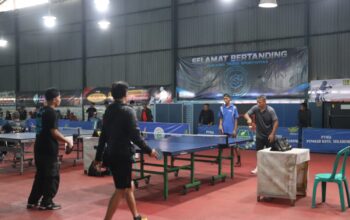 JNE Sukabumi Dorong Gaya Hidup Aktif, Turunkan Ksatria di Turnamen Tenis Meja PWI Cup II