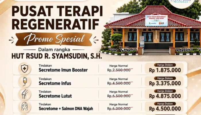 Rayakan HUT ke-106, RSUD R. Syamsudin SH Hadirkan Promo Terapi Regeneratif
