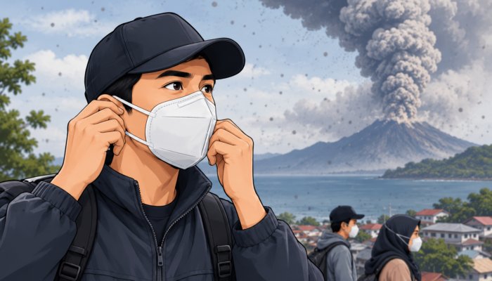 Abu Vulkanik Gunung Anak Krakatau Terbawa Angin ke Sukabumi, BPBD Imbau Warga Gunakan Masker