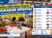 Harga Kebutuhan Pokok di Sukabumi Dipantau, Beras Medium Rp13.750 per Kilogram