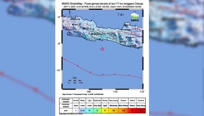 Terasa Hingga Sukabumi, Gempa M5,3 Cilacap Tak Berpotensi Tsunami