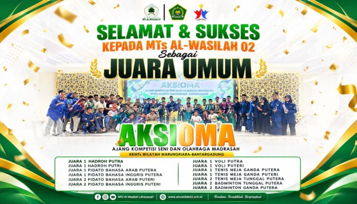Borong 15 Medali, MTs Alwasilah Lilhasanah Raih Juara Umum AKSIOMA Warungkiara-Bantargadung