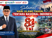 Dinas Perkim Sukabumi Sampaikan Ucapan HUT ke-81 TNI