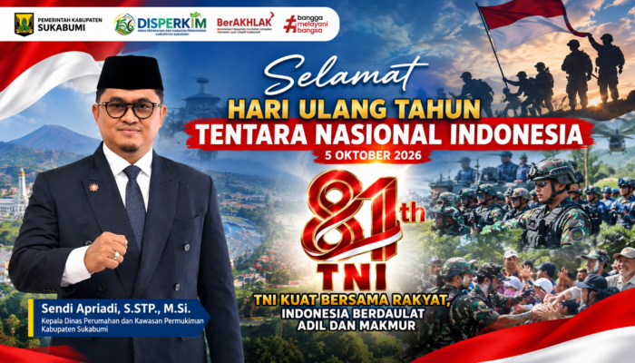 Dinas Perkim Sukabumi Sampaikan Ucapan HUT ke-81 TNI